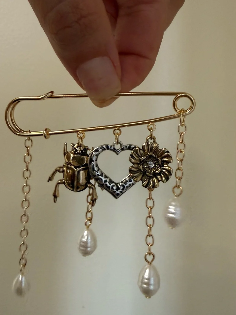 Multiple charm Pin Brooch